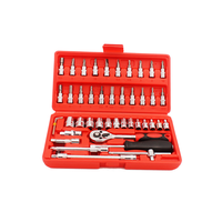 Vente directe d'usine, outils à main robustes de qualité supérieure, kit de réparation automobile de 46 pièces, jeu de clés à douilles, boîte en plastique, Tooljoy