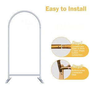 Lujo escenario ondulación abierta fotografía tablero metal boda flor arco telón de fondo soporte cortinas para Decoración - Product Image 3