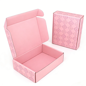Boîte d'expédition en carton ondulé rose personnalisée, boîte d'envoi écologique avec logo pour <span class=keywords><strong>abonnement</strong></span>, cadeau, emballage e-commerce - Product Image 4