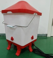 Kit abreuvoir et mangeoire chauffants pour poulets de 5 gallons, hauteur réglable, dégivreur automatique, abreuvoir pour volailles avec tétines pour l'hiver