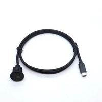Cable USB C para Montaje en Panel Frontal, Cable de Extensión USB Tipo C Macho a Hembra Tipo C para Montaje en Panel de Control