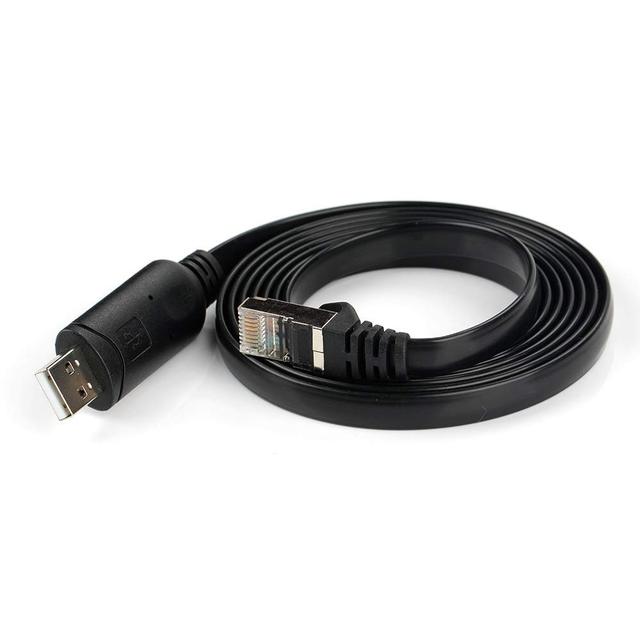 Serial Cable USB to RS232 Console Cable FT232R FTDI USB to RJ45 Serial Adapter Compatible with Router/Switch of Cis-co Black