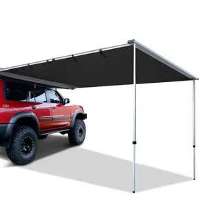 Tenda sisi mobil, tenda Kemah kendaraan luar ruangan, tenda atap mobil 4x4 offroad 2M 2.5M 3M hitam lapisan vinil grosir