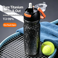 Bouteille d'eau isotherme en titane pur, anti-fuite, légère, gobelet thermique, tasse à boisson saine, design pratique