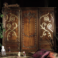 Lit à baldaquin King Size en bois massif de style classique européen, mobilier de chambre à coucher de luxe personnalisé, très populaire en France