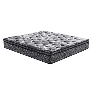 Materasso a molle Black Label da 25 cm con molle insacchettate singolarmente, topper in memory foam, design arrotolabile e compresso, tessuto a maglia per camera da letto - Product Image 1
