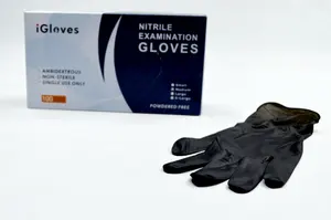 Guantes de examen de polvo sin nitrilo azul baratos guantes de mano de Malasia