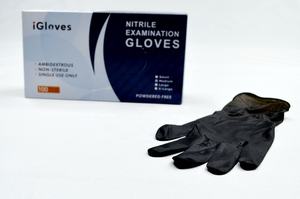 Guantes de examen de polvo sin nitrilo azul baratos guantes de mano de Malasia - Product Image 2