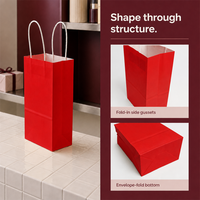 Sacs en papier kraft fins RTS avec logo personnalisé, livraison rapide, sacs à emporter légers pour sandwichs, pain, petites pochettes cadeaux avec poignées