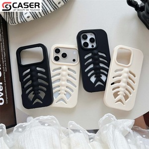 Coque de téléphone 3D en silicone souple, motif os de poisson évidé, style gothique Y2K, respirante et antichoc pour <span class=keywords><strong>iPhone</strong></span> 13-17 - Product Image 5