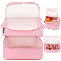Sac à déjeuner pour enfants en polyester à double couche, compartiments supérieur et inférieur, sacs isothermes portables pour étudiants
