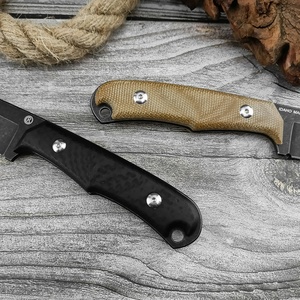 Couteau droit multi-usage pour le camping et les activités de plein air, acier D2, haute dureté, couteau fixe portable pour la chasse, EDC, manche en lin G10 - Product Image 4