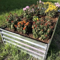 Poudre de lit de jardin surélevée carrée PLBD-1003 enduite pour la plantation de fleurs en plein air