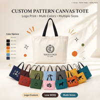 Sac fourre-tout long en toile personnalisé imprimé à l'écran, en coton recyclé, écologique et résistant, idéal pour la plage et l'usage quotidien
