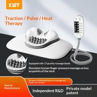 Appareil de massage cervical transfrontalier à lumière rouge, thérapie thermique, vibration et pétrissage ; Coussin de massage multifonctionnel pour usage domestique (à brancher)