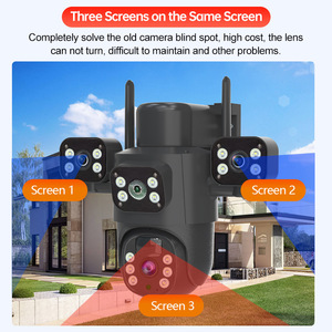 Triple Lens 4G Solar <b>Camera</b> 6MP 360 Degree Outdoor Waterproof Monitoring System With Cloud Storage <b>For</b> Home Security - Product Image 3