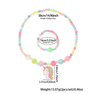 Schmuckset für Mädchen, Einhorn-Halskette, Armband-Set, Halskette für Mädchen, Schmuckset, Halloween, Weihnachten, Geburtstagsgeschenk - Product Image 2