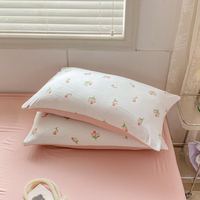 Design Floral de luxe Double couche pierre lavé imprimé Faux lin reine King Size 100% Polyester imprimé housse de couette ensemble de literie