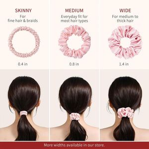Lot de chouchous en soie de mûrier 100 % personnalisés avec logo, élastiques de 16/19/22 mm - Product Image 4