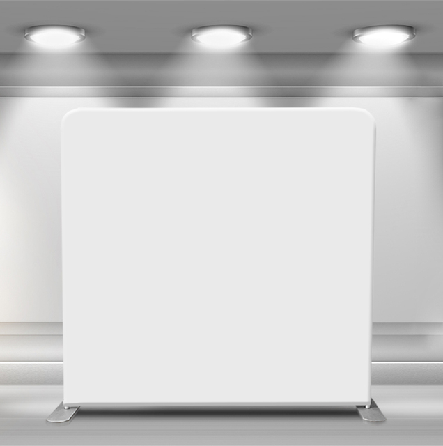 8ft Collapsible White Tension Fabric Backdrop for Party Wedding Events Pillowcase Backdrop Plain White Photo Booth Backdrop