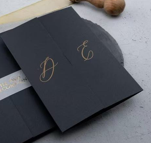 Inviti di Nozze Eleganti in Acrilico Nero con Sigillo in Cera e Busta in Velluto, Stampa Letterpress Ecologica - Product Image 4