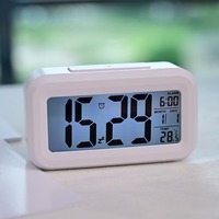 Réveil numérique à écran LCD, design élégant, plusieurs couleurs, horloge de table avec affichage de la température pour chambre à coucher, bureau, horloge de bureau