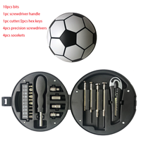 22 pièces, petites boîtes de qualité en forme de ballon de football, prix de gros, ensemble d'outils manuels
