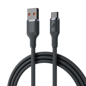 Cavo Dati Type-C a Ricarica Rapida 120W, Intrecciato in Nylon, per Telefoni Cellulari, Super F USB Flash Line per Auto e Stampanti - Product Image 1
