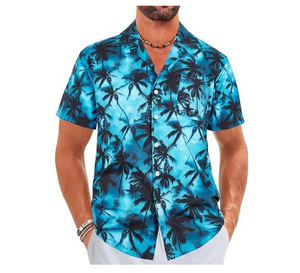 Haute Qualité Hawaii T-shirts Fiesta Camisa Hawaiana Algodon Para Hombre Chemise <span class=keywords><strong>Hawaienne</strong></span> Aloha Beach Hommes Tropical Chemise Décontractée - Product Image 1