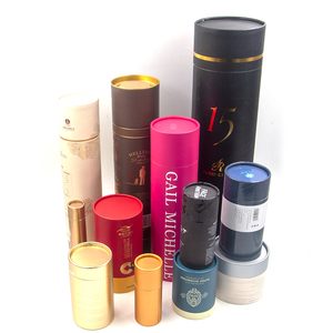 Paper Tube Packaging Printing Lipstick Gift Round Box Custom Black Cylinder Round Kraft Paper Tube Box For Cosmetic Packaging