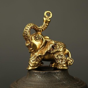 Elefante Creativo Adornos Antiguo Metal Sólido Animal Estatua Artesanía Té Mascota Hogar Oficina Decoración de Escritorio - Product Image 3