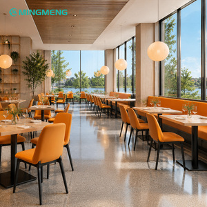 Banquette contemporaine en bois avec revêtement en tissu, design pour salle à manger, ensemble de banquettes pour restaurant - Product Image 3