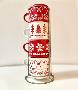 Mug de Noël en porcelaine avec design de dessin animé personnalisé, OEM, empilable, compatible lave-vaisselle et micro-ondes, réutilisable, certifié BSCI, cadeau d'entreprise - Product Image 3
