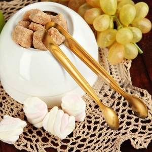 Zucker-Miniatur-Edelstahlzange, Bar-Werkzeug, Lebensmittelzange, Creme-Zange, Kleine Cocktail-Metallzange, Goldene Eiszange - Product Image 2