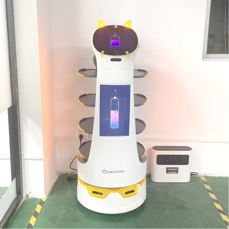 Anseboo Véhicule électrique de livraison de nourriture Robot de service de serveur de restaurant Robot pour restaurant café hôtel et fast food shop