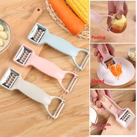 Plastic dubbelsnijdende schilmes, multifunctionele rasp, aardappelschiller en schrapmes