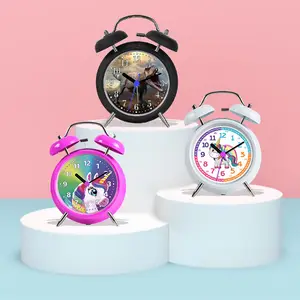 Clock For Kids IMSH TB11501 Quartz Analog Clocks For Kids Children Table Bedroom Alarm Clock Twin Bell Wecker Despertador Desktop Clock Custom