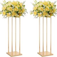 Centres de table pour mariage, support à fleurs en métal doré, centres de table de mariage, vases hauts, support à fleurs pour décorations de mariage