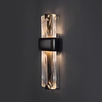 Applique murale verticale moderne en verre et cuivre à LED pour couloir, luminaire décoratif, appliques murales de couloir époustouflantes