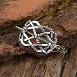 Barrettes à cheveux celtiques vikings, épingles à cheveux vintage à nœud celtique, bâtons à cheveux rétro en alliage d'argent, bijoux de barrette à cheveux en métal viking celtique - Product Image 4