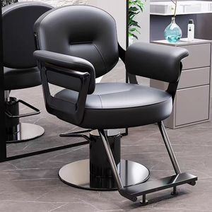 Fauteuil de Salon de Coiffure Tendance en Acier Inoxydable, Chaise de Barbier Réglable Multifonction pour Coupe et Coloration en Salon - Product Image 1