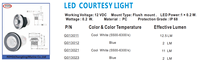 Lumière de courtoisie LED en plastique Xiamen Sunshine Marine 0,2W, lumière de pont, lumière décorative d'escalier pour accessoires de bateau/yacht/kayak/embarcation