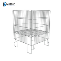 Panier d'affichage pliable de solution de stockage de détail de poubelle en fil métallique