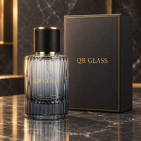 Flacons de parfum vides classiques en verre rayé en forme de cylindre de 30 ml et 50 ml pour emballages de parfums
