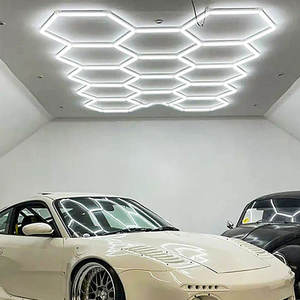 Vendita calda Showroom illuminazione a soffitto a nido d'ape autolavaggio dettagli esagono LED luce da lavoro per Garage di fabbrica dalla cina - Product Image 5