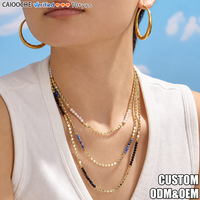 Collier chaîne serpent en acier inoxydable plaqué or 18 carats pour femme CAIOOCHE avec pendentif léopard et cheval - Cadeau