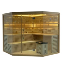 Ruang sauna kering dalam ruangan rumah tradisional Finlandia dengan kompor dan batu ruang sauna uap pribadi ruang sauna Kombo sauna