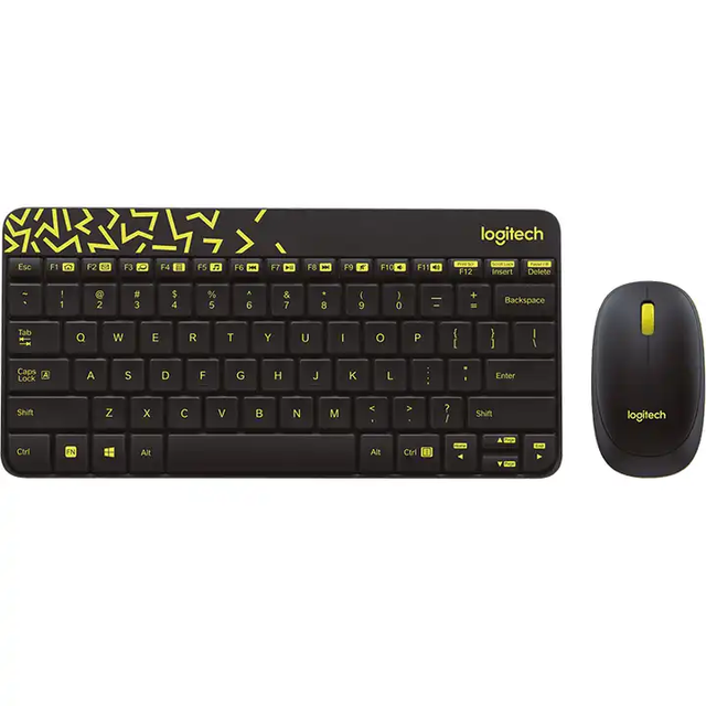 Logitech MK240 NANO Keyboard Mouse Combo Reliable Wireless Connection Desktop Bundles Spill Resistant Design Computing