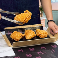 Papier d'emballage alimentaire en aluminium et papier kraft jetable, résistant à la graisse et à l'eau, couleur personnalisée, pour hamburgers et poulet frit