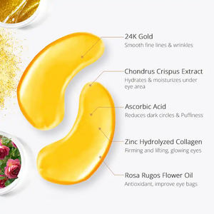 Private Label OEM Wholesale Organic Hydrogel Heart Rose Pink Crystal <b>Collagen</b> 24k Gold <b>Eye</b> <b>Mask</b> for Dry Skin - Product Image 3